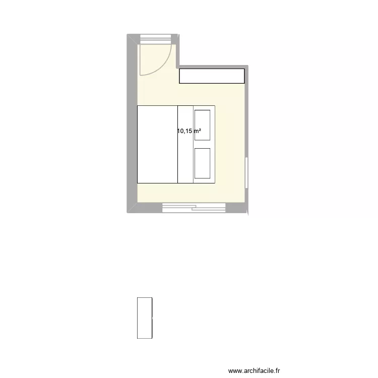 CHAMBRE. Plan de 1  et 10 m²