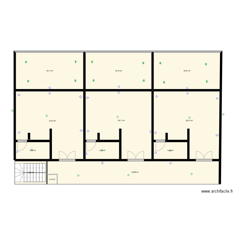 R-1 maison studio. Plan de 12 pièces et 195 m2