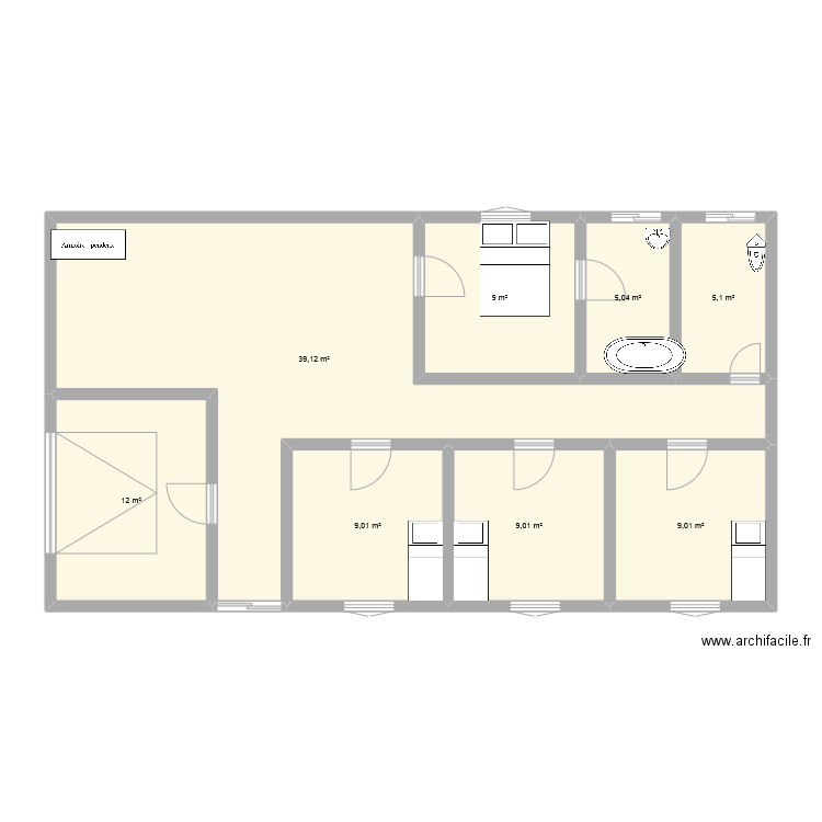 maison de johanne. Plan de 8 pièces et 97 m2