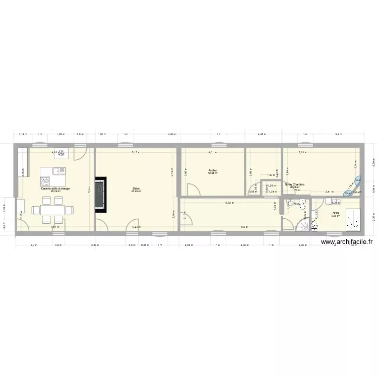 Maison Tartigny amenagement. Plan de 6 Pièces et 111 m² Maison Tartigny amenagement. Plan de 6 Pièces et 111 m²