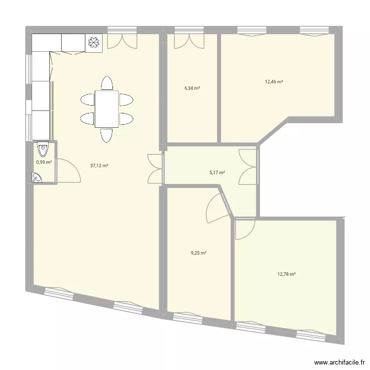 33 rj 2. Plan de 7  et 84 m²