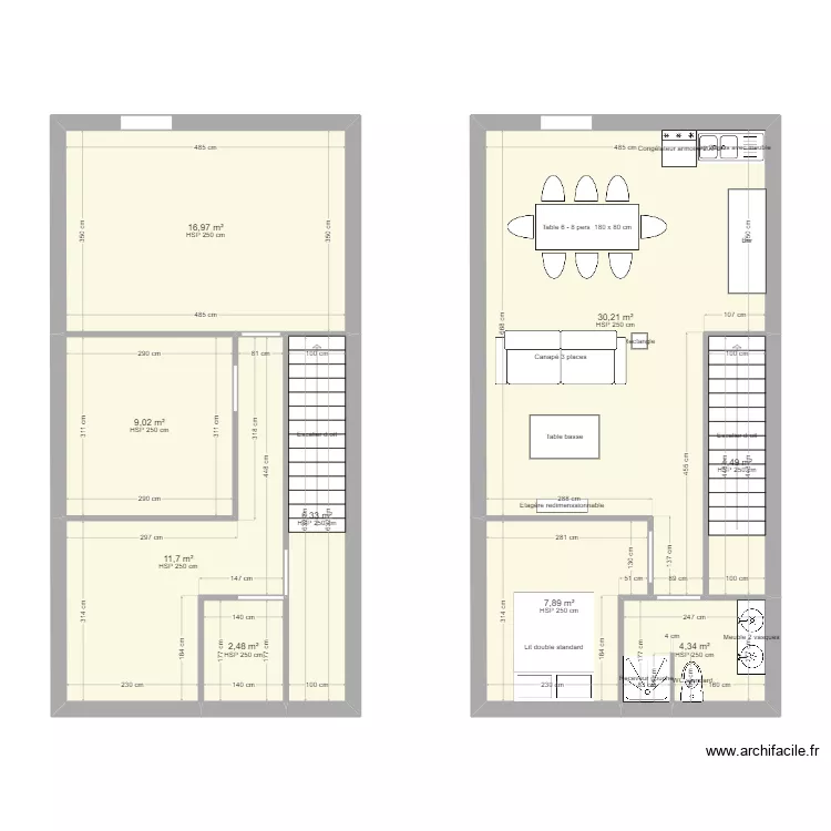 50m2 sous sol . Plan de 