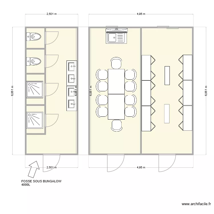 CIMAT CHANTIER BARRAGE VILLEREST 42. Plan de 7  et 42 m²