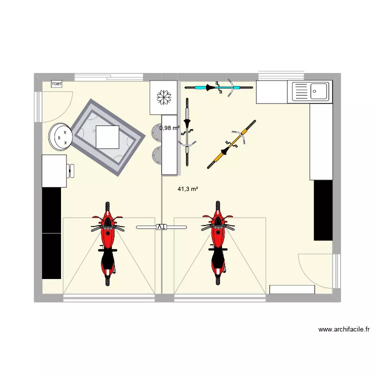 Garage-atelier amenagement definitif. Plan de Garage-atelier amenagement definitif. Plan de