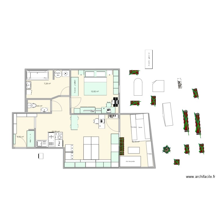 appartement futur 05 meublé. Plan de 0 pièce et 0 m2