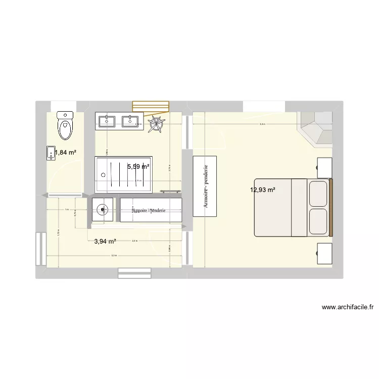 projet salle de bains. Plan de 4 et 24 m² projet salle de bains. Plan de 4 et 24 m²