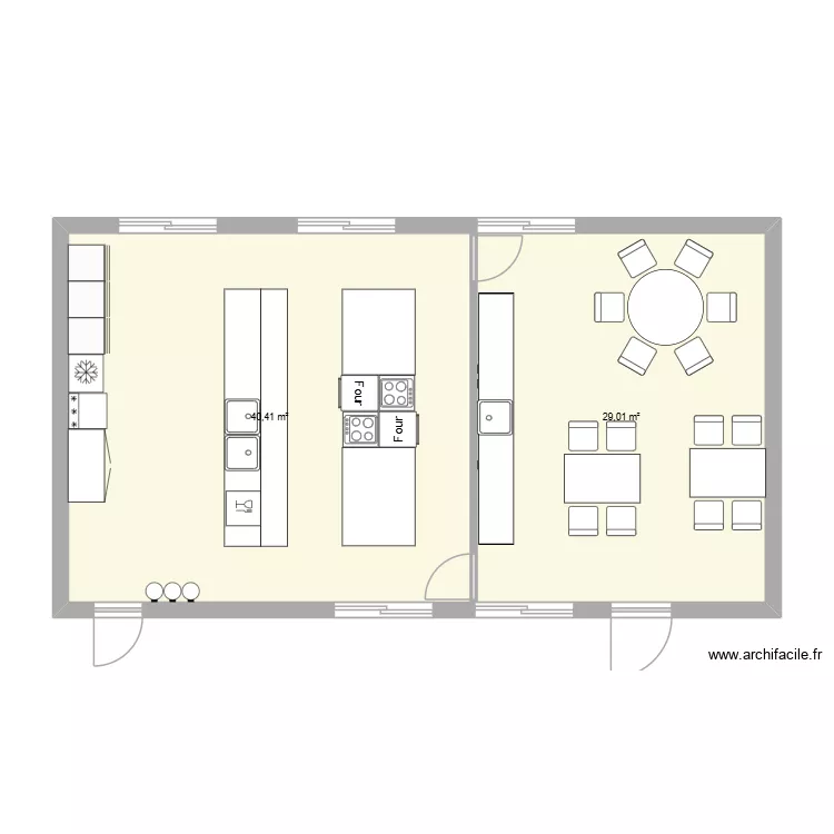 HAS - Salle 21. Plan de 2 Pièces et 69 m² HAS - Salle 21. Plan de 2 Pièces et 69 m²