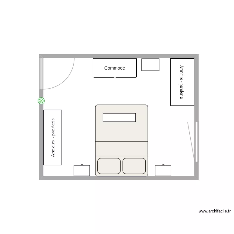 CHAMBRE PRINCIPALE. Plan de 1 Pièce et 13 m²