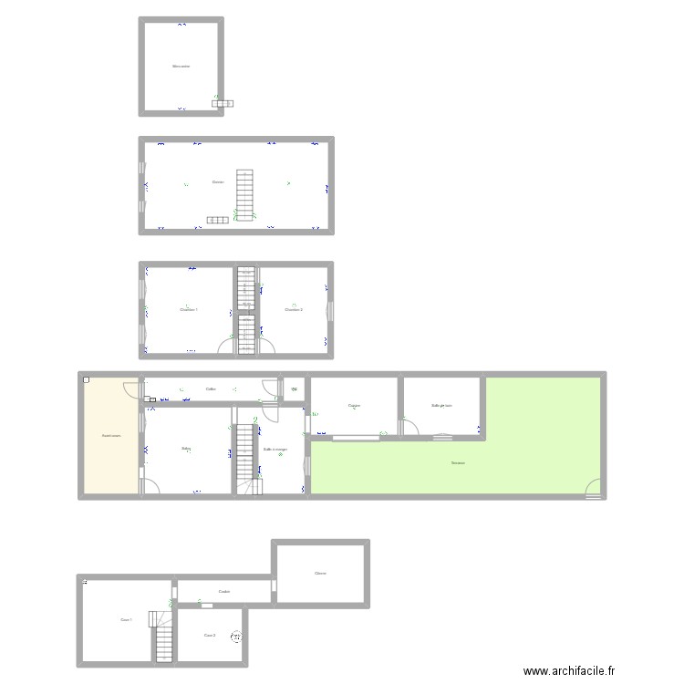 maison electrique. Plan de 17 pièces et 295 m2