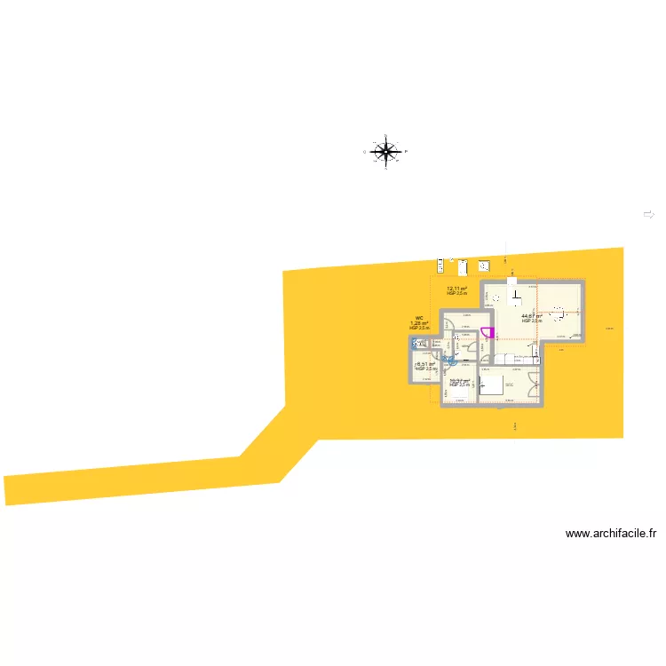 plan sanihac 2. Plan de 7 pièces et 96 m²