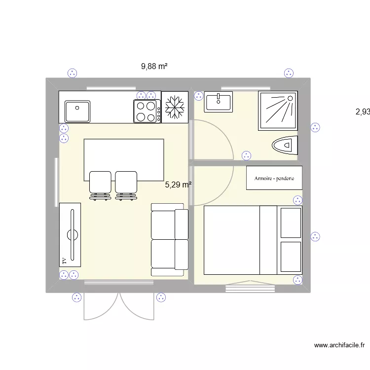 Maison conteneur 20m2. Plan de 3 pièces et 33 m² Maison conteneur 20m2. Plan de 3 pièces et 33 m²