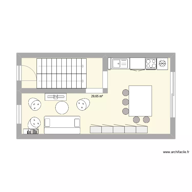 premier projet Cath et Nico sans sdb. Plan de 1  et 30 m²