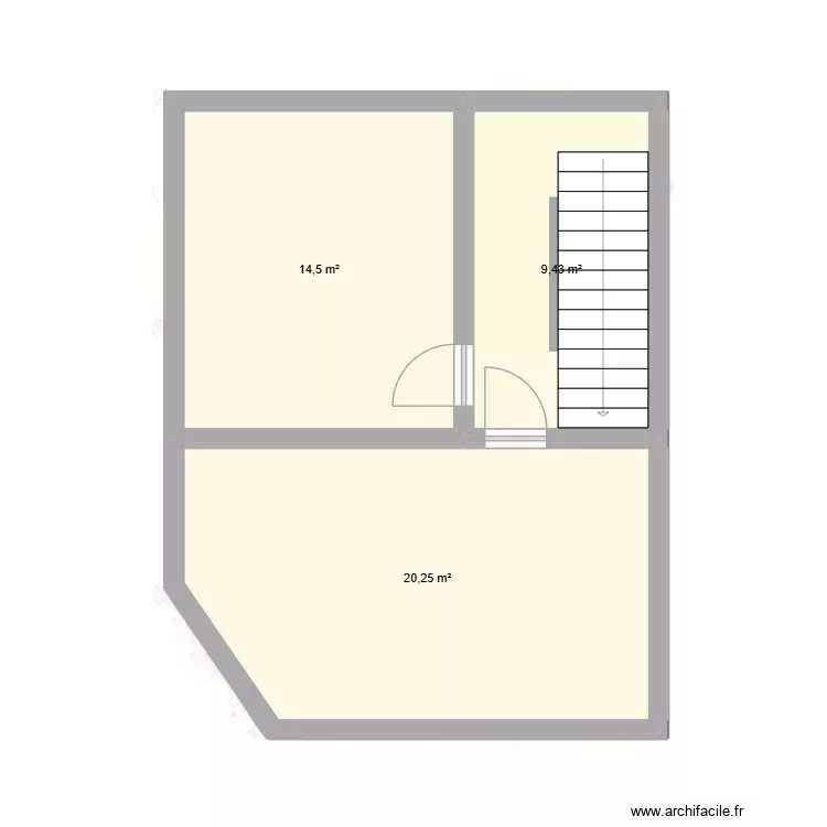 maisonMadeleine1er. Plan de 3  et 44 m²