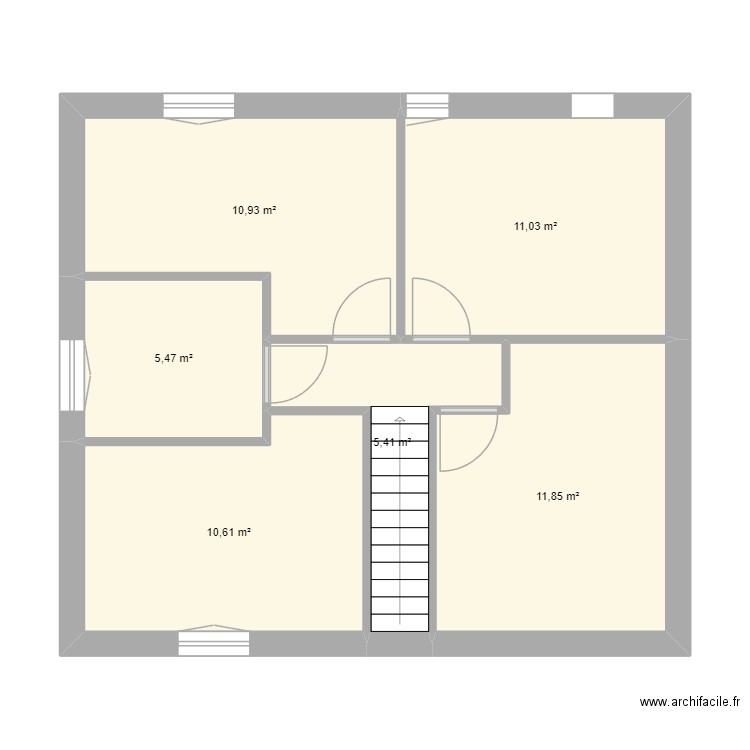 plan voiron étage. Plan de 6 pièces et 55 m2