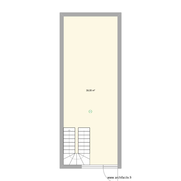 vestiaire. Plan de 1 pièce et 39 m2