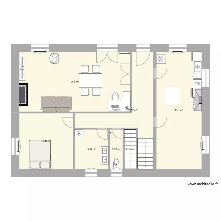 Tanu. Plan de 7 et 89 m² Tanu. Plan de 7 et 89 m²