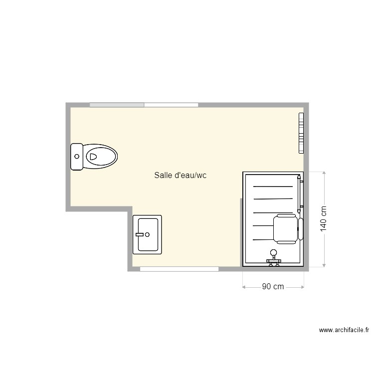 plan après travaux bernard marie francoise. Plan de 1 pièce et 7 m2