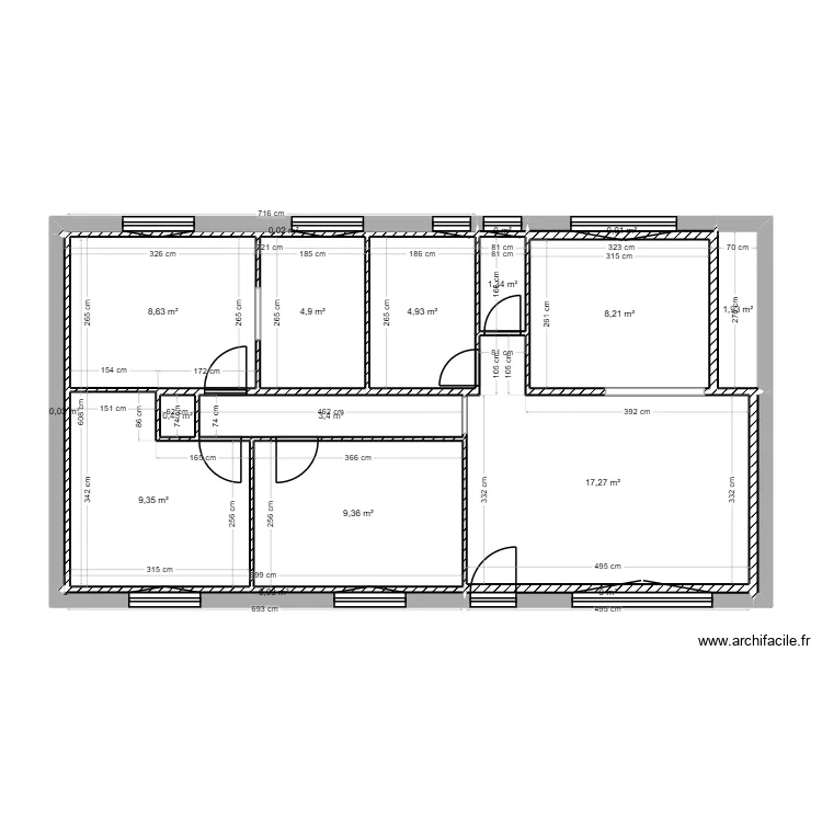 Plouray origine &eacute;tage. Plan de 17  et 70 m²