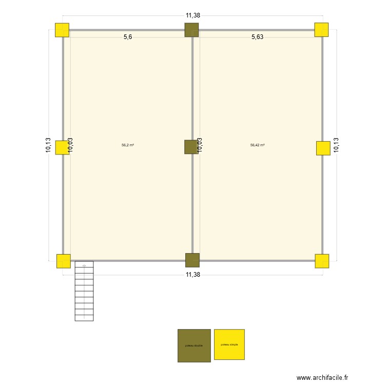 tecrostar. Plan de 2 pièces et 113 m2