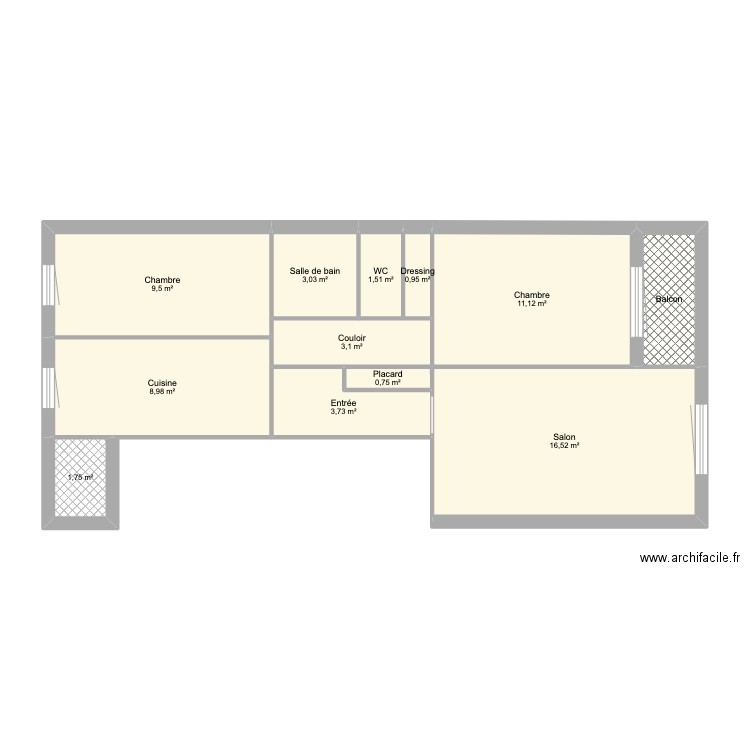 Plan Ris Orangis. Plan de 12 pièces et 64 m2
