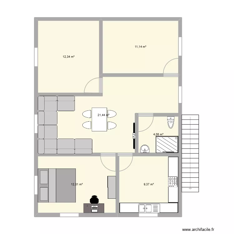 my secand house. Plan de 6  et 71 m²