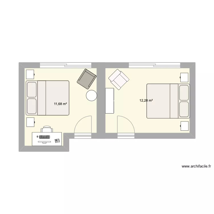 Etage HABAY. Plan de 2 et 24 m² Etage HABAY. Plan de 2 et 24 m²