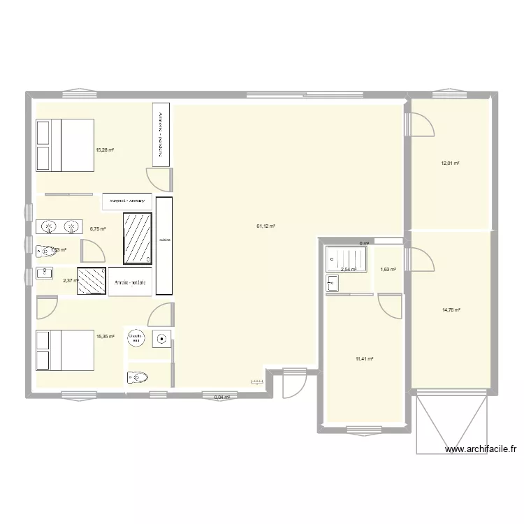 maison2d. Plan de 13  et 145 m²