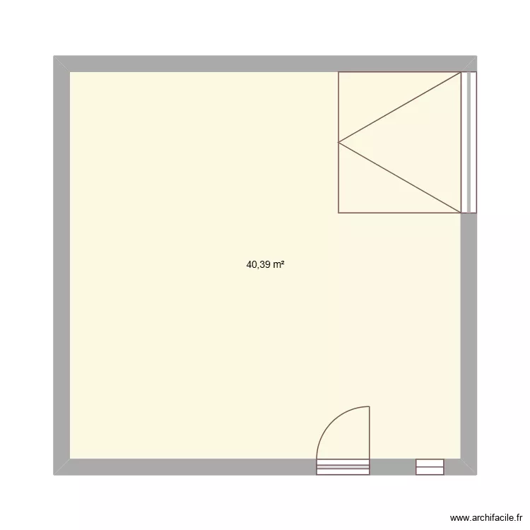 d&eacute;pendance 1. Plan de 1 pièce et 40 m²