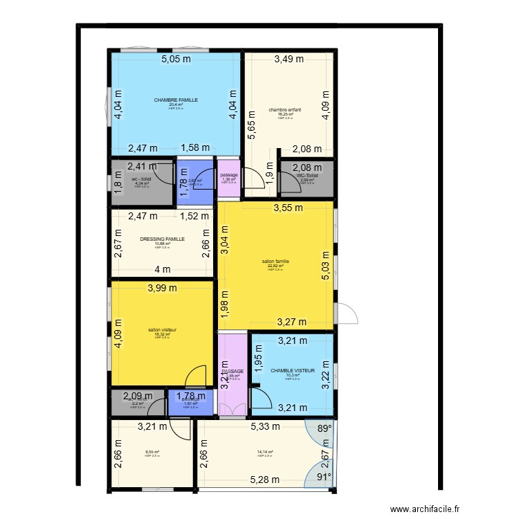 bouake 2. Plan de 15 pièces et 139 m2