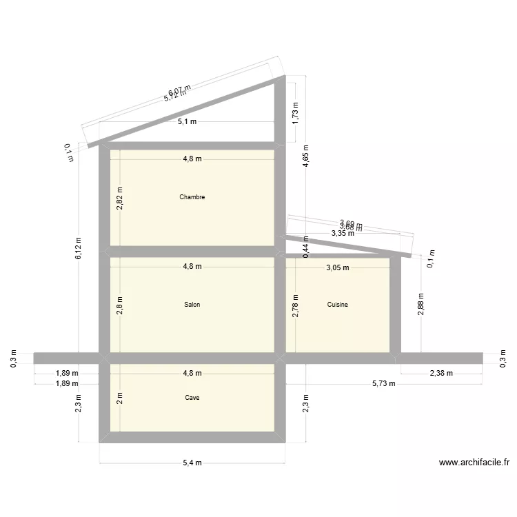 ESSAI PLAN COUPE 1. Plan de 4 pièces et 45 m² ESSAI PLAN COUPE 1. Plan de 4 pièces et 45 m²