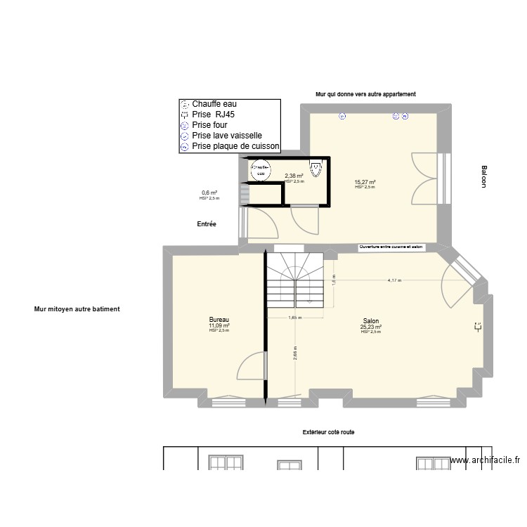 Appart V7 elec. Plan de 10 pièces et 93 m2