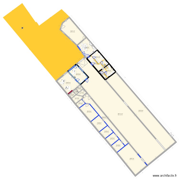 Service technique aménagement 2. Plan de 24 pièces et 758 m2