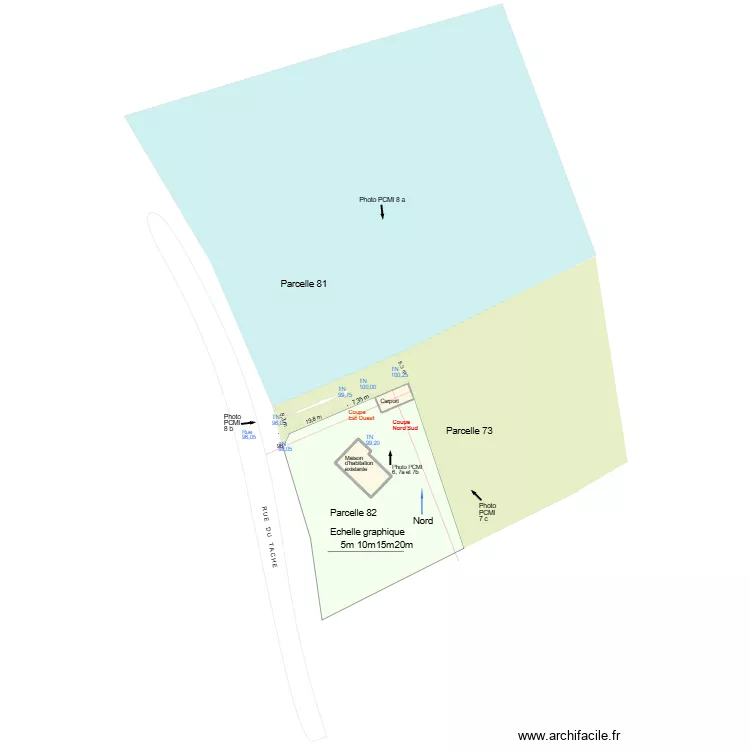 Plan de Masse Carport. Plan de 2  et 146 m²