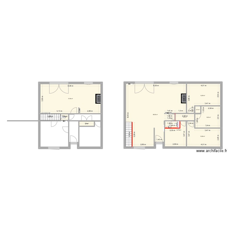 Desfontaines. Plan de 10 pièces et 140 m2