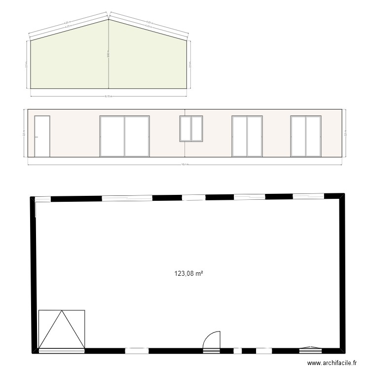 Tiffany Pajon Plan avant modification. Plan de 1 pièce et 123 m2