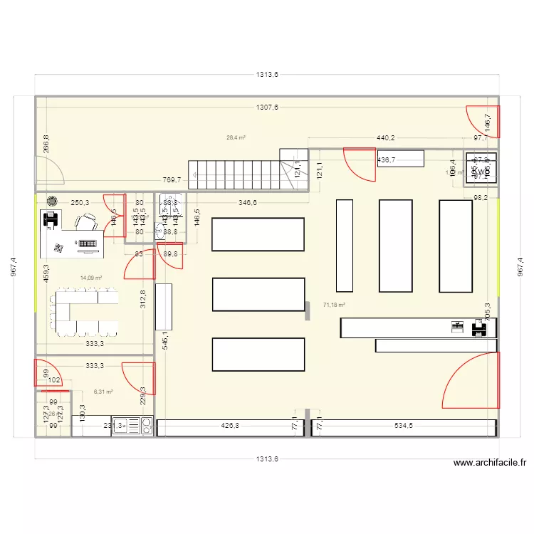 Lyon Stores Frezet. Plan de 