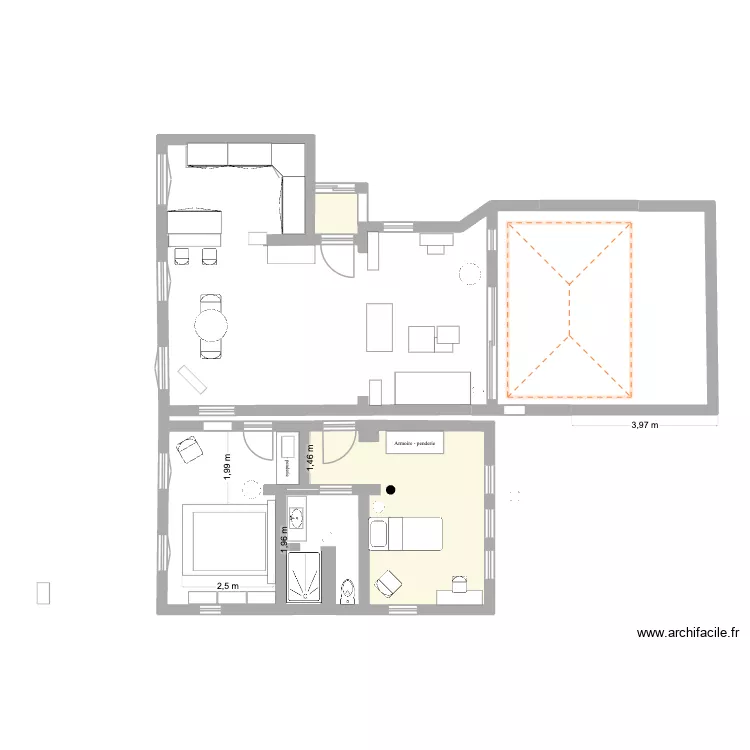 Loft Uzes Duplex BUREAU nord. Plan de 2 Pièces et 19 m² Loft Uzes Duplex BUREAU nord. Plan de 2 Pièces et 19 m²