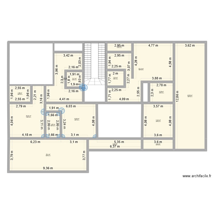 Bagangte. Plan de 15 pièces et 227 m2