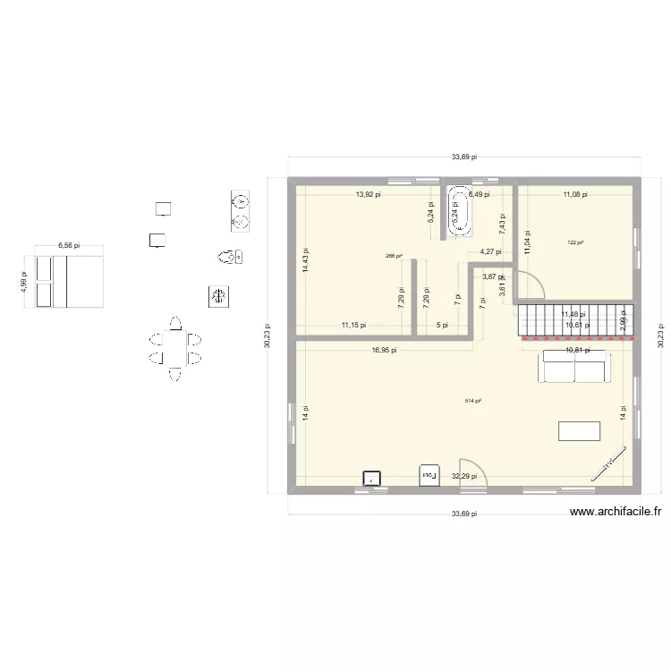 linda3. Plan de 3  et 84 m²