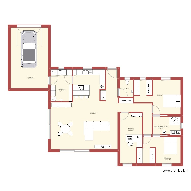 plan akabois toundra. Plan de 8 pièces et 146 m2