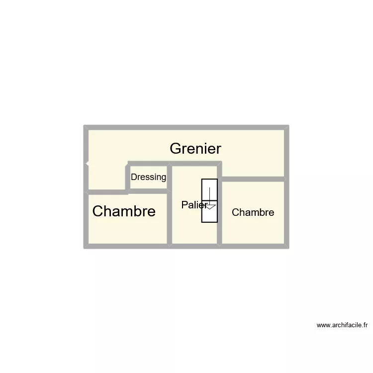Checy etage 1. Plan de 5  et 3 m²