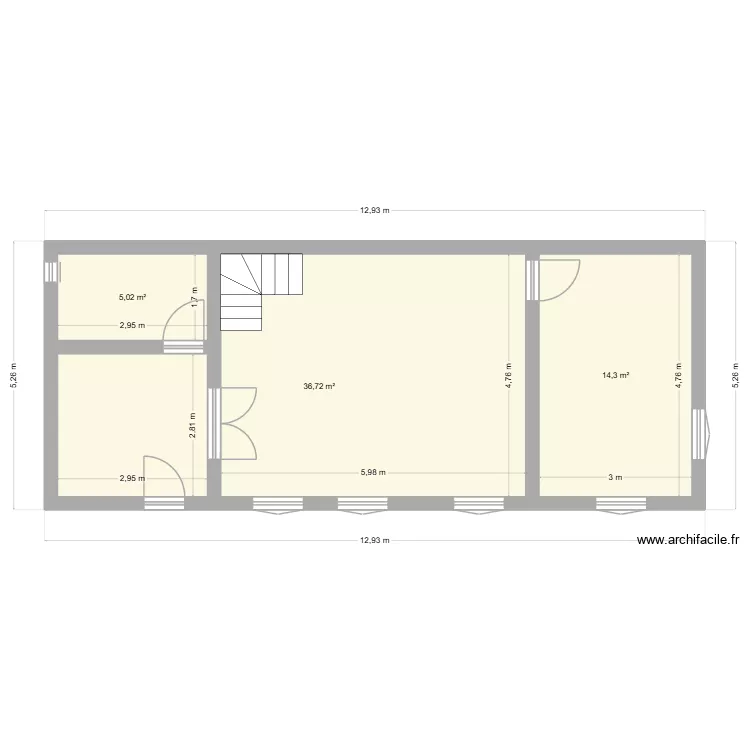 Rosay. Plan de 3 et 56 m² Rosay. Plan de 3 et 56 m²