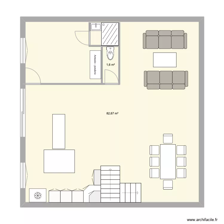 MAISON 61. Plan de 2 Pièces et 84 m² MAISON 61. Plan de 2 Pièces et 84 m²