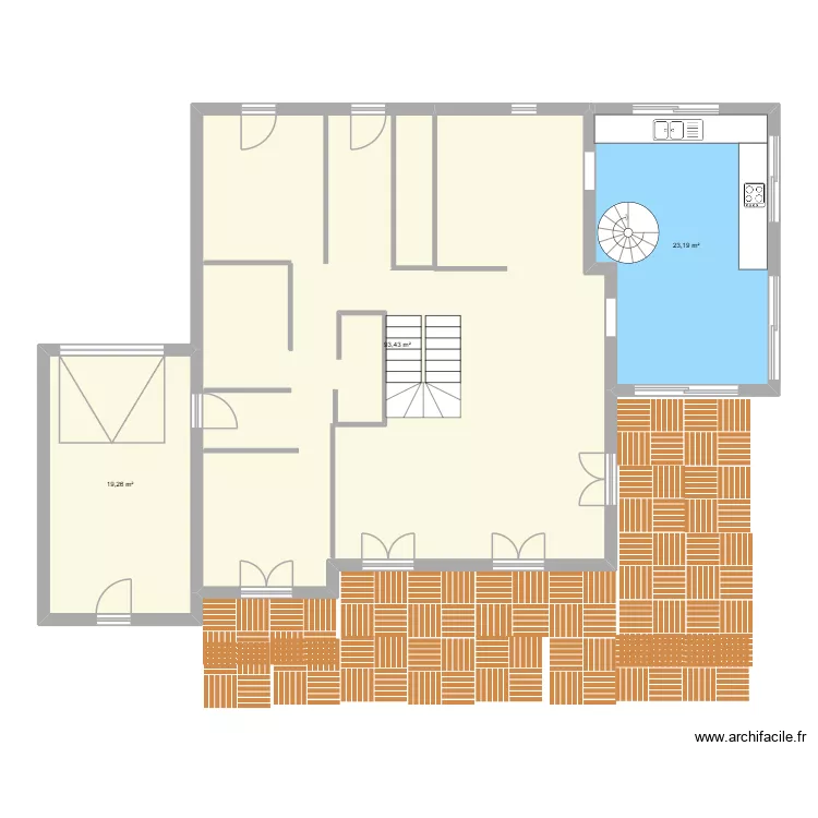 tresserve1. Plan de 3  et 136 m²