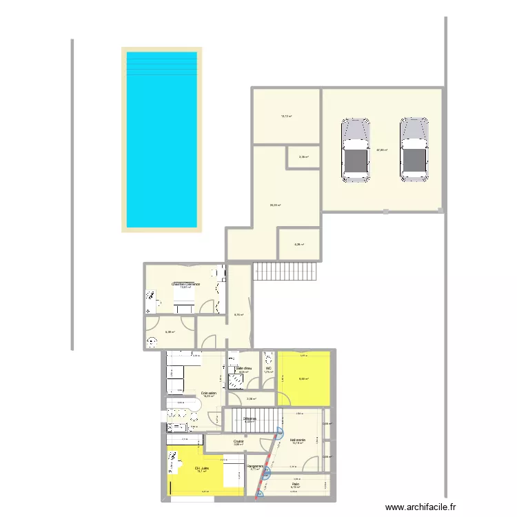 maison la Bastide. Plan de 21  et 188 m²