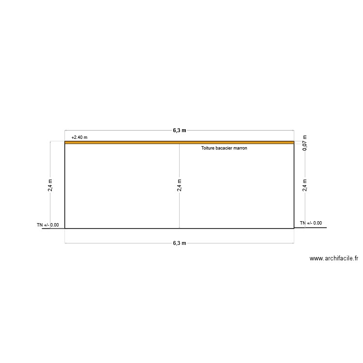 DPC 4 - abris de jardin  Plan de façades vue Nord. Plan de 0 pièce et 0 m2