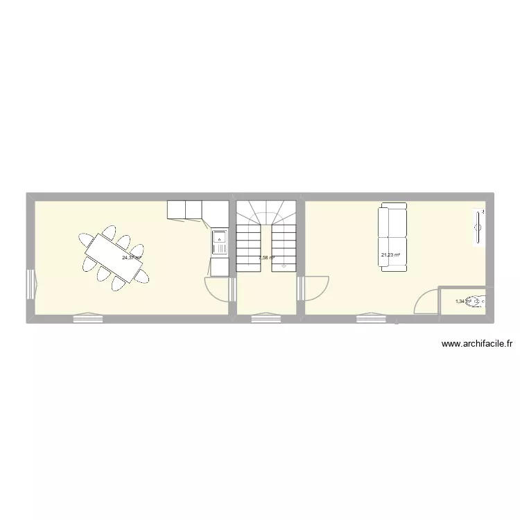 plan appartement paimboeuf 2. Plan de 4  et 55 m²