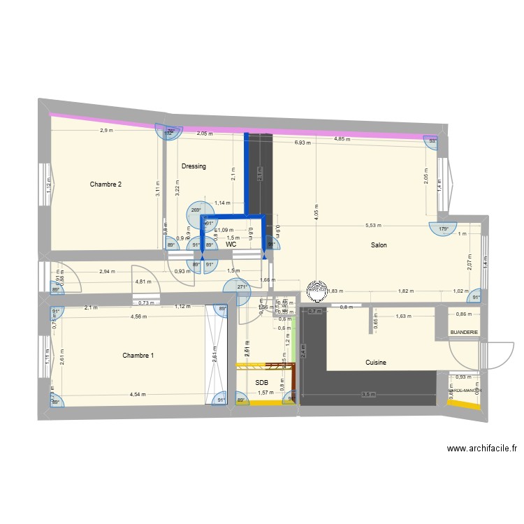 Last Plan VF plafond + velux. Plan de 15 pièces et 106 m2