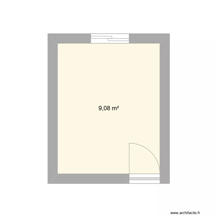 Chambre Souheyl. Plan de 1  et 9 m²