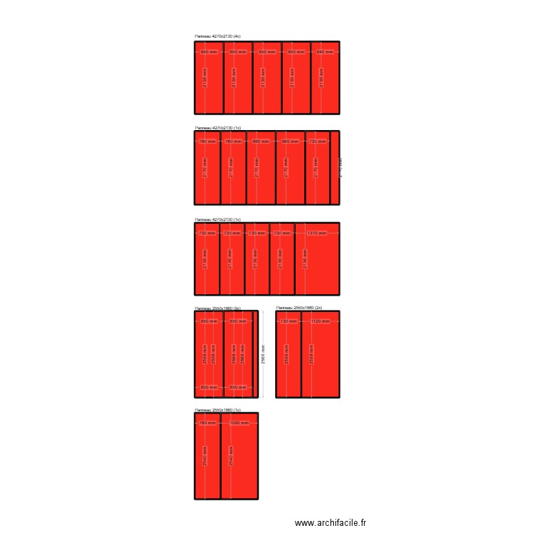 Façade 1. Plan de 23 pièces et 41 m2